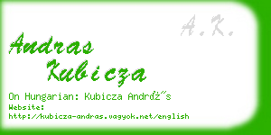 andras kubicza business card